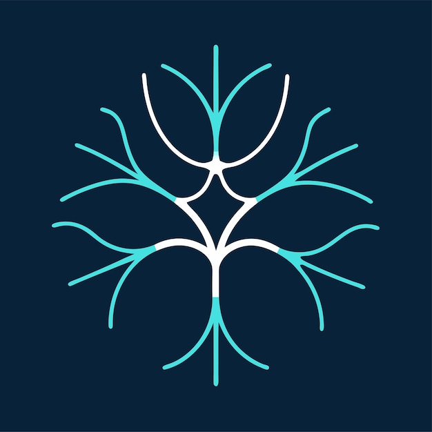 Arte de la línea neuronal Concepto de diseño del logotipo