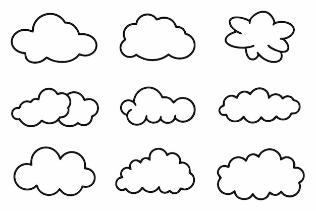 Arte de la línea de nubes boceto clásico del fenómeno meteorológico