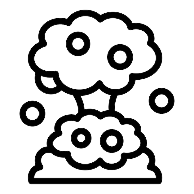 Arte de la línea de nubes de explosión de dibujos animados