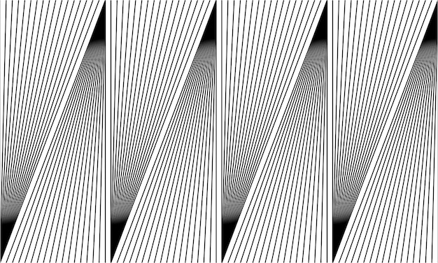 arte de línea ondulada y geométrica monocromática fondo abstracto blanco y negro