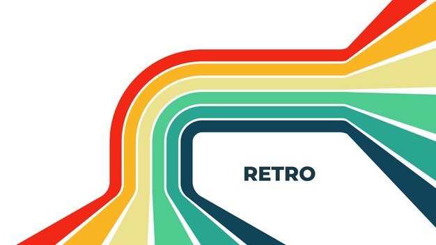 Arte de línea ondulada retro de los años 70 Diseño abstracto colorido y maravilloso para pancarta de fondo