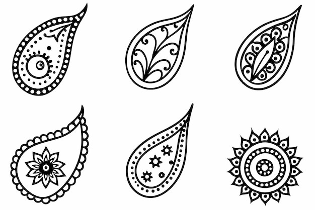 El arte de la línea de Paisley es un dibujo elegante que muestra elaborados patrones decorativos.