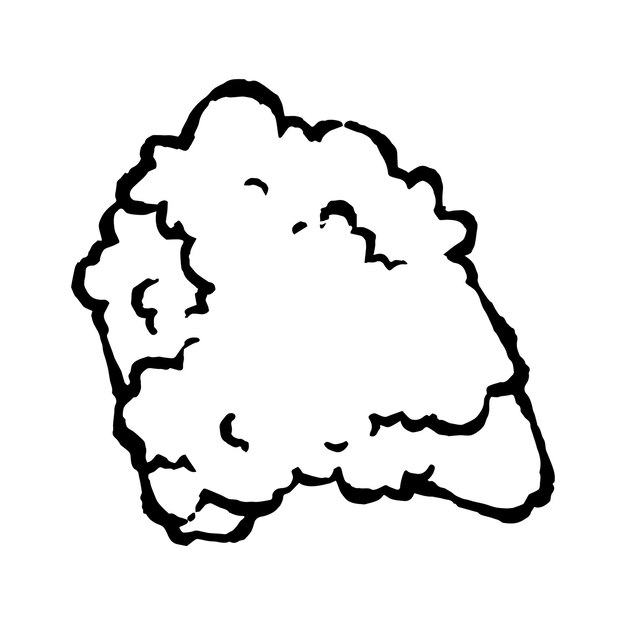 Arte de la línea del pecho de pollo frito y crujiente