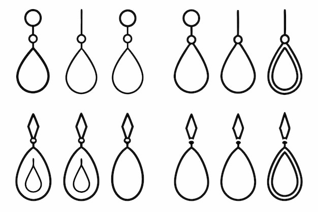 Arte de línea de pendientes de gota boceto refinado que hace hincapié en la belleza de los pendiente de gota