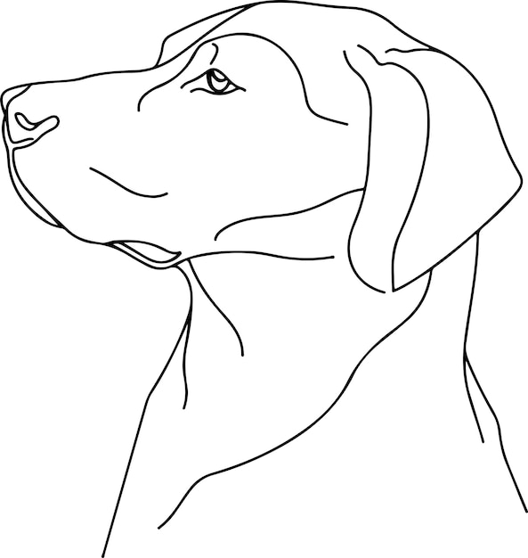 Vector arte de línea de perro dibujo elegante minimalista