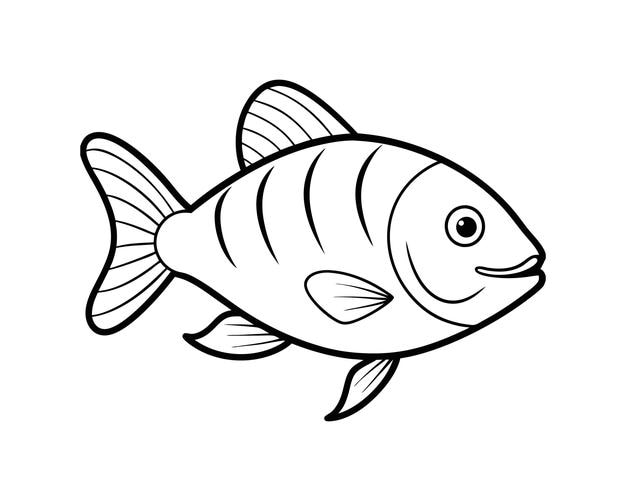 Arte de la línea de pescado de fondo blanco