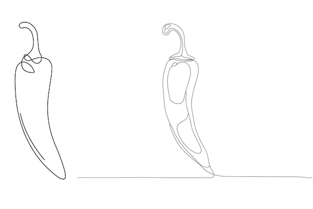 Arte de la línea de pimienta chili