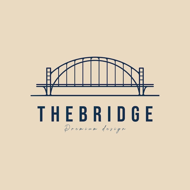 arte de línea de puente de logotipo minimalista diseño moderno plantilla diseño de ilustración vectorial