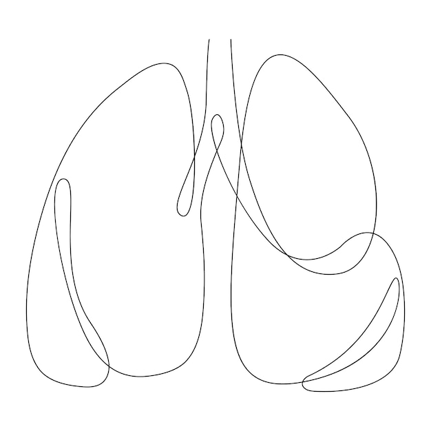 Arte de la línea de los pulmones