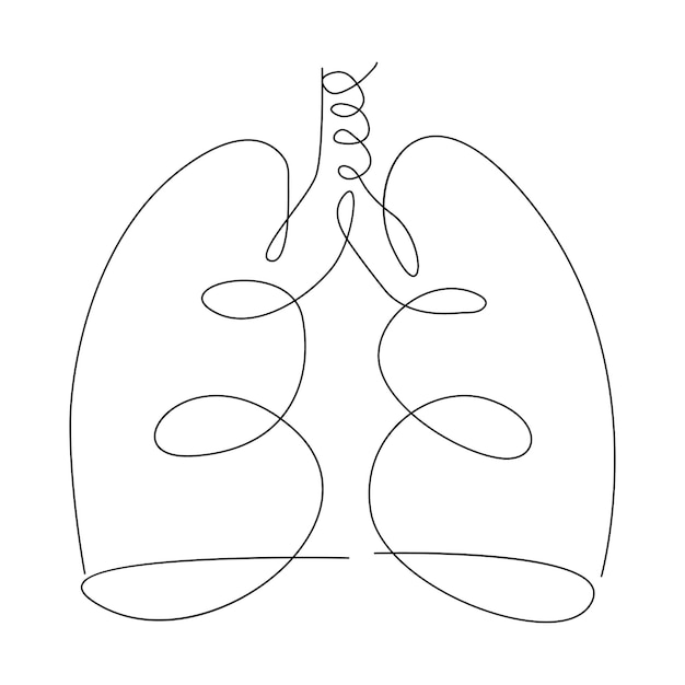 Arte de la línea de los pulmones