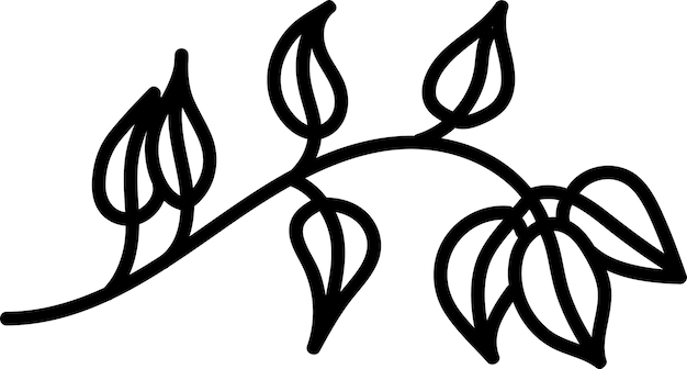 Arte de línea de rama floral