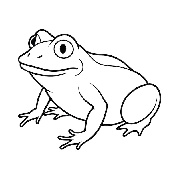 Arte de la línea de la rana inclinada