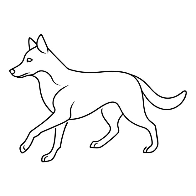 Arte de la línea de salto del perro pastor blanco