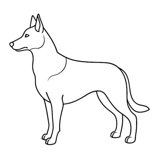 Arte de la línea de salto del perro pastor blanco