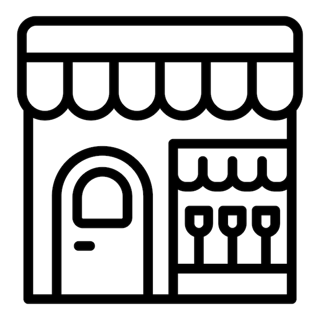 Arte de línea simple de una fachada de una tienda