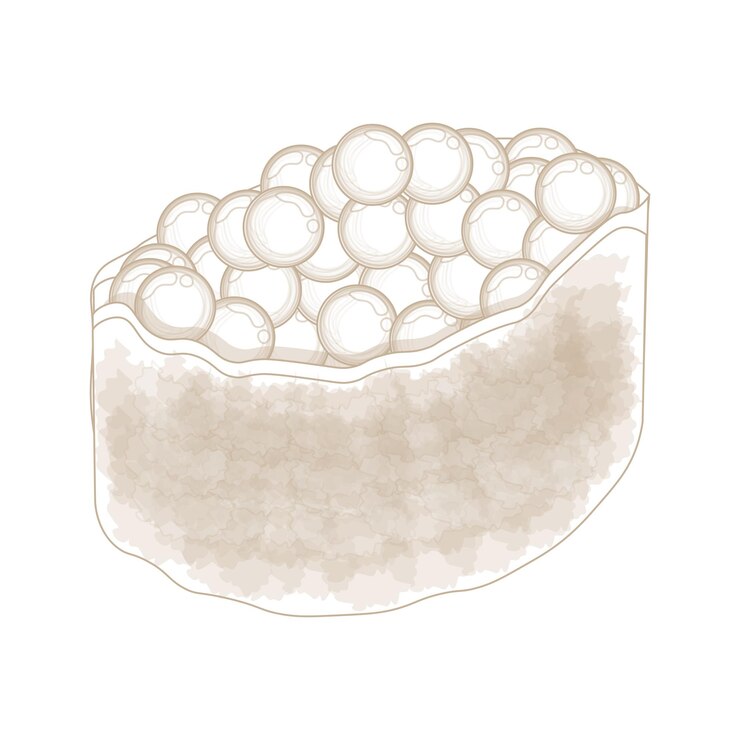 Arte de línea simple huevos de salmón sushi o sushi ikura logotipo de ilustración vectorial