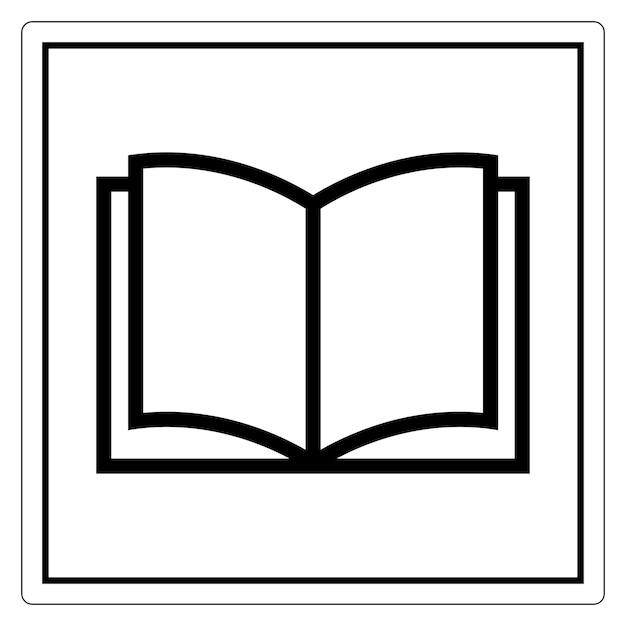 Arte de línea simple de un icono de libro abierto para temas de educación y literatura