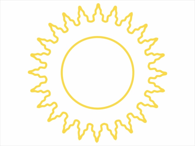 Arte de la línea del sol dibujado a mano
