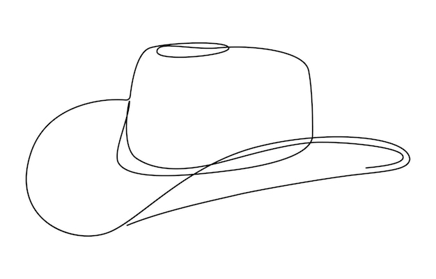 Arte de línea de sombrero de vaquero