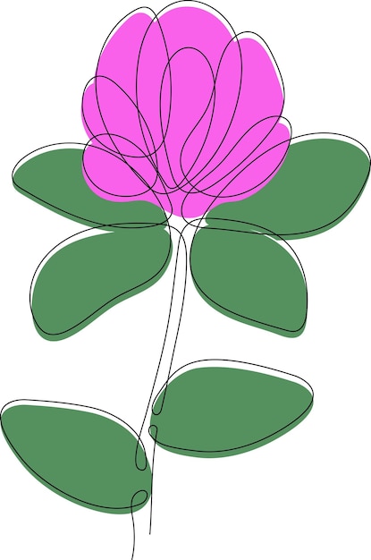 Arte de una línea de trébol