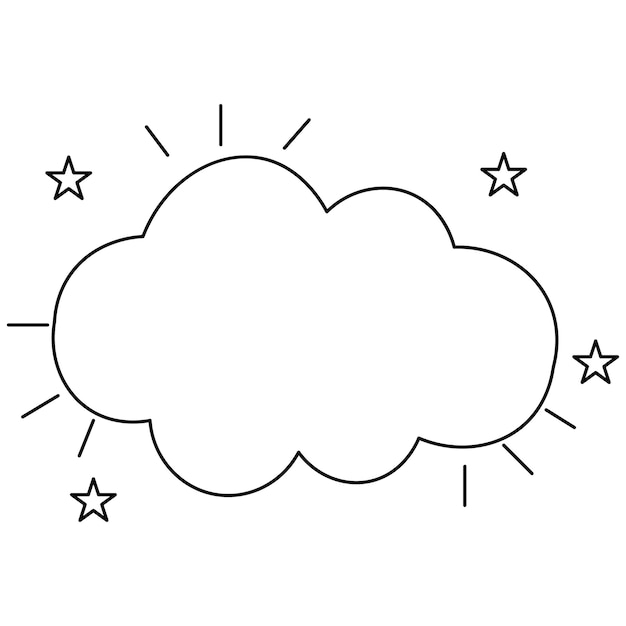 Arte de línea única de nubes dibujo continuo de una línea de arte vectorial de contorno aislado