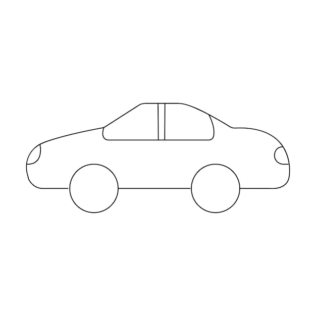 Vector arte de línea de vector de coche aislado sobre fondo blanco. ilustración vectorial coche vectores