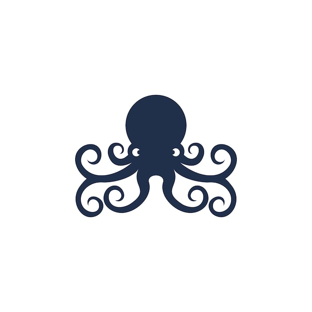 arte de línea vectorial abstracto logotipo de animal de pulpo