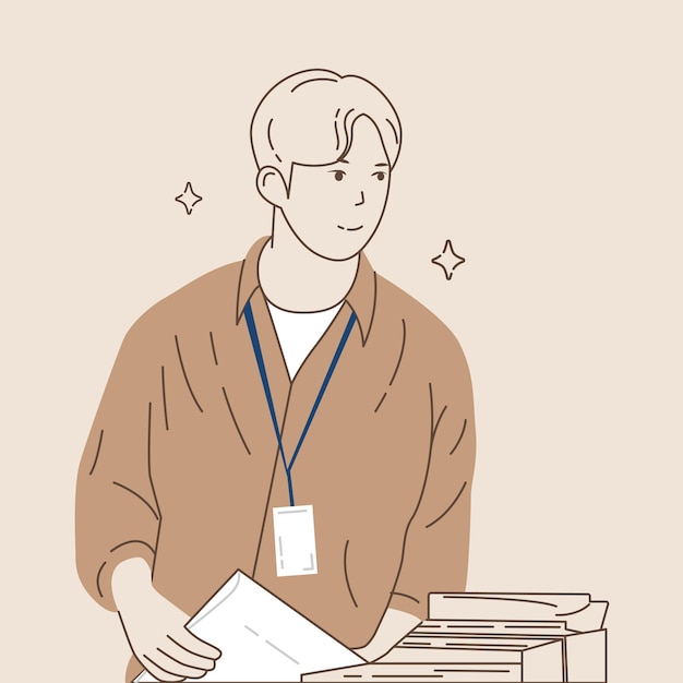 ARTE DE LÍNEA VECTORIAL DE ILUSTRACIÓN DE HOMBRE DE NEGOCIOS
