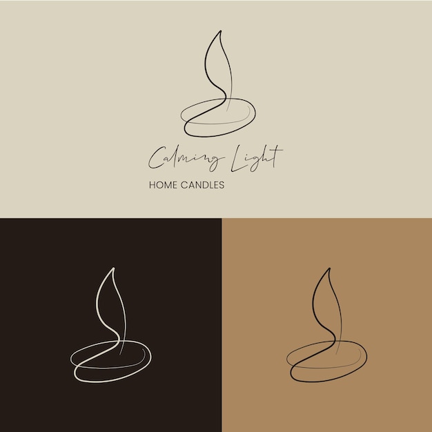Arte de línea de velas, logo minimalista. Ilustración vectorial dibujada a mano.