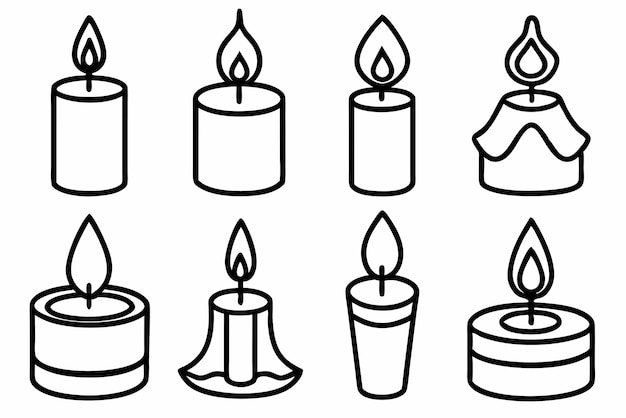Arte de la línea de velas representación de luz minimalista