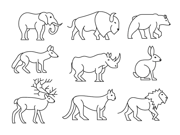 arte lineal de animales