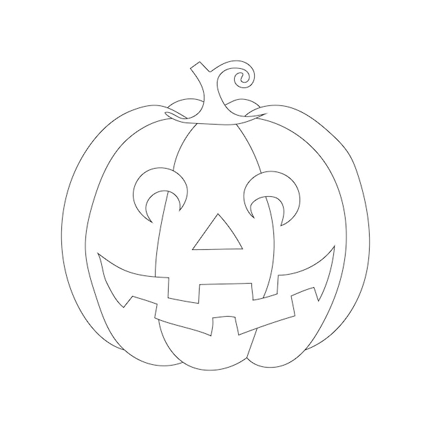 Arte lineal de calabaza de Halloween
