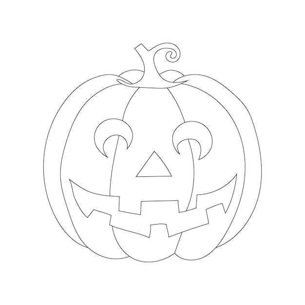 Vector arte lineal de calabaza de halloween