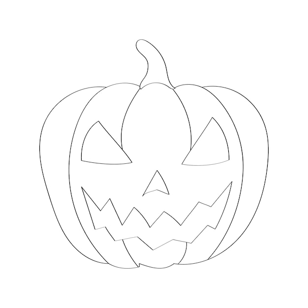 Vector arte lineal de calabaza de halloween