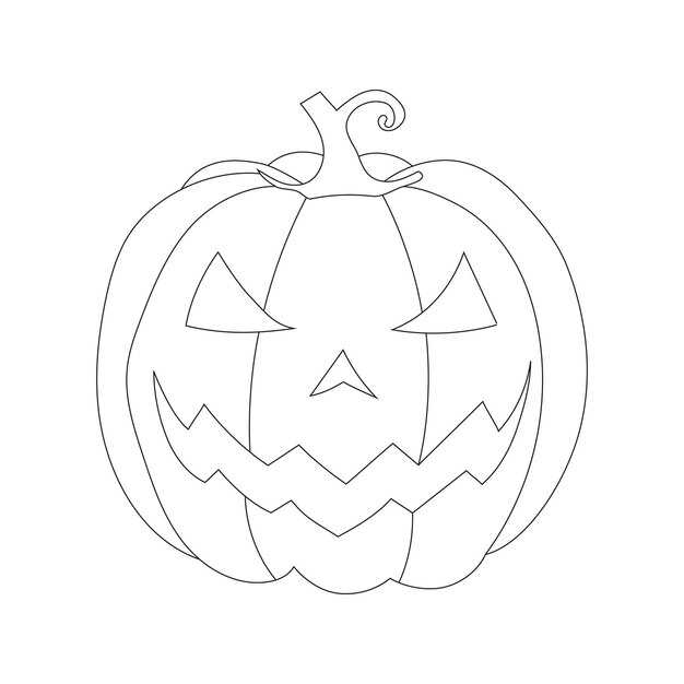 Arte lineal de calabaza de Halloween