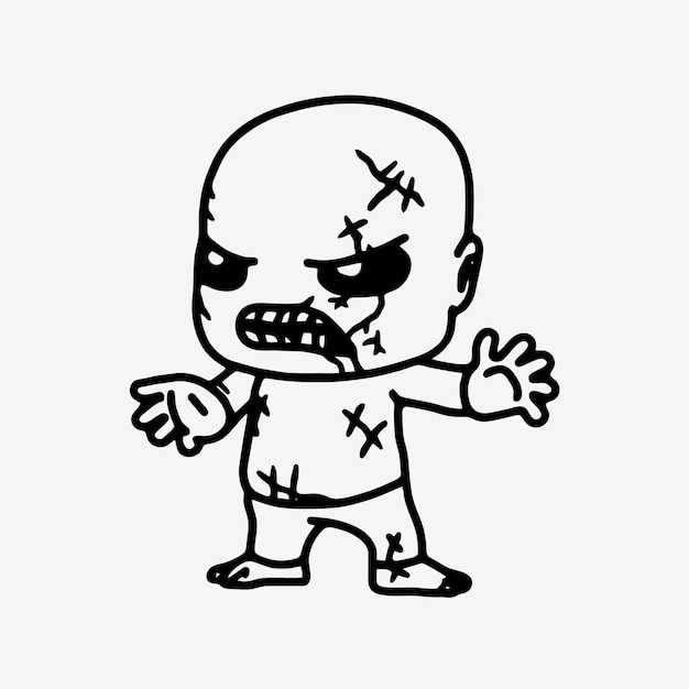 Arte lineal chibi zombis