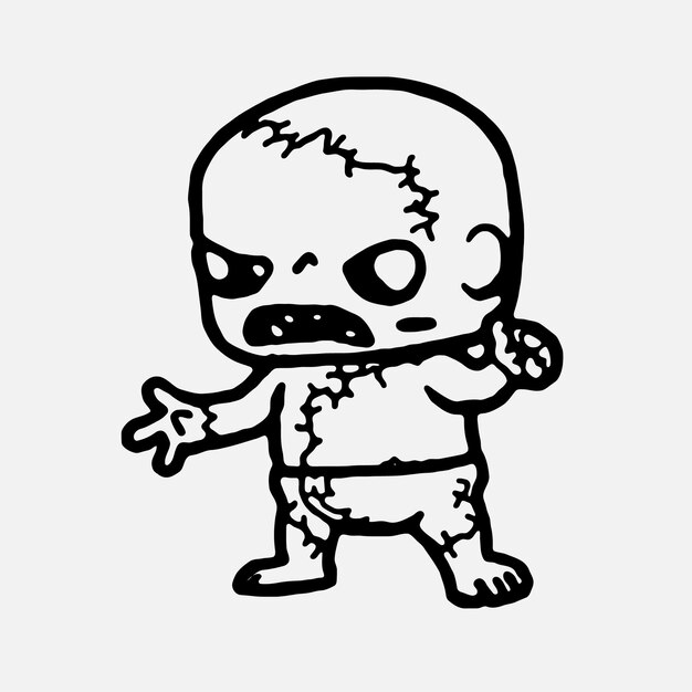 Arte lineal chibi zombis