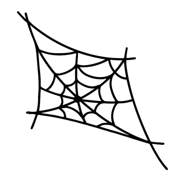 Arte lineal dibujado a mano de la web en estilo garabato