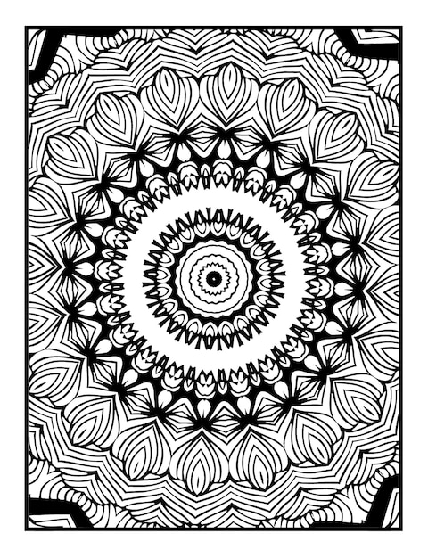 Arte lineal de flores y mandalas para colorear para tarjetas de adultos y otras decoraciones