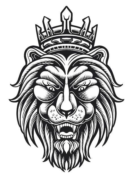 Arte lineal del logotipo del rey león