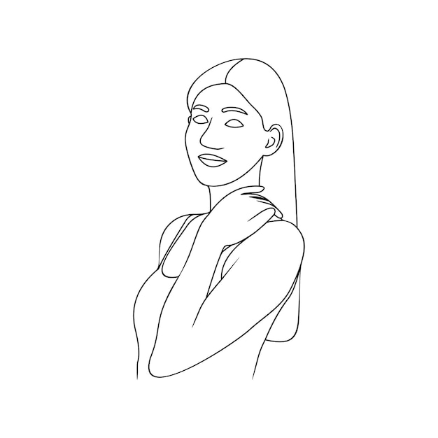 arte lineal de mujer de belleza