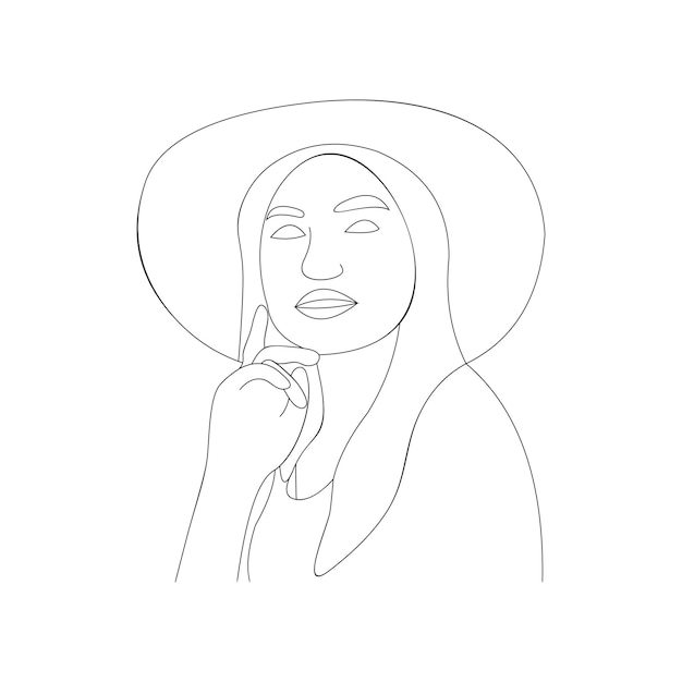 arte lineal de mujer de belleza