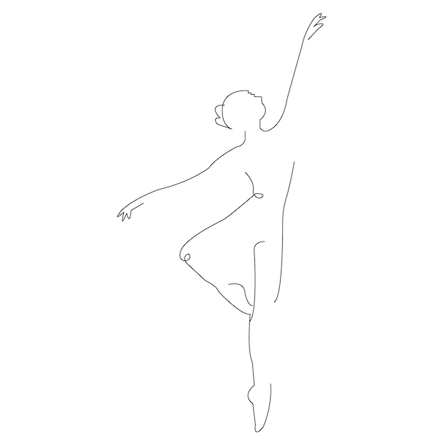 el arte lineal o el dibujo de una línea de una mujer que estira los brazos es una ilustración vectorial de imagen relajante