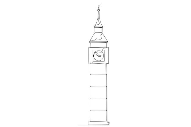 Arte lineal de la torre del big bang de londres