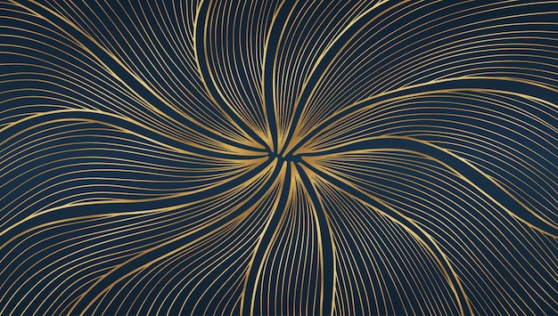 Arte de líneas abstractas fondo dorado fondo dorado de lujo fondo vectorial
