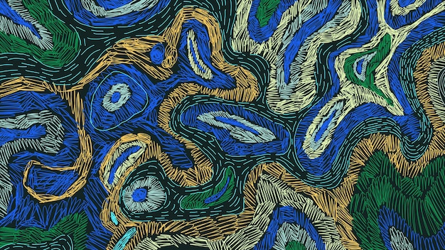 Arte de líneas abstractas ilustración a todo color