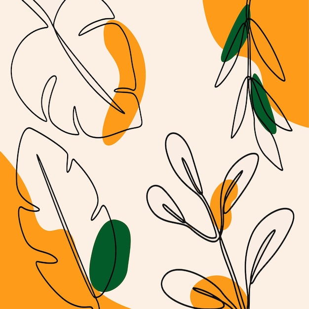 Arte de líneas abstractas naranja