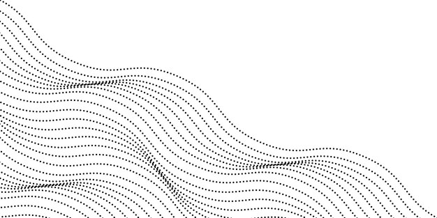 Arte de líneas abstractas vectoriales onduladas negras conexiones dinámicas suaves aisladas fondo blanco en lujo