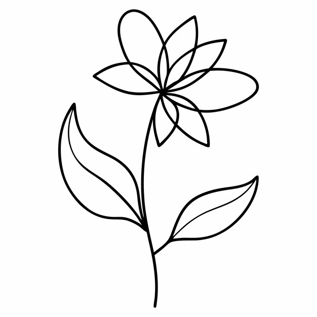 Arte de líneas continuas de flores mínimas sobre fondo blanco