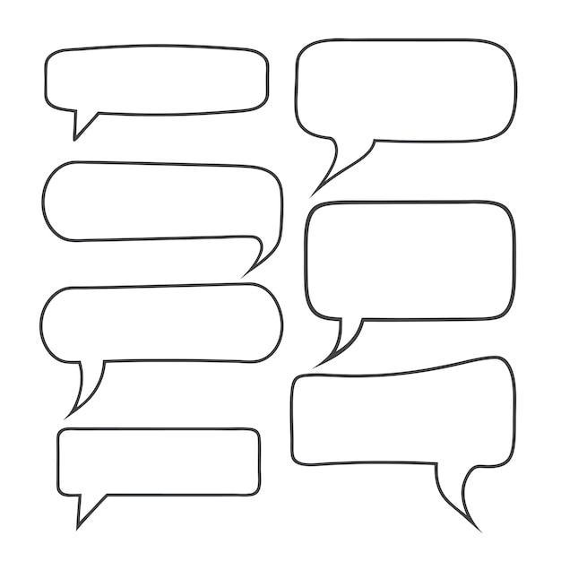 Arte de líneas dibujadas a mano Diseño vectorial de burbujas de habla